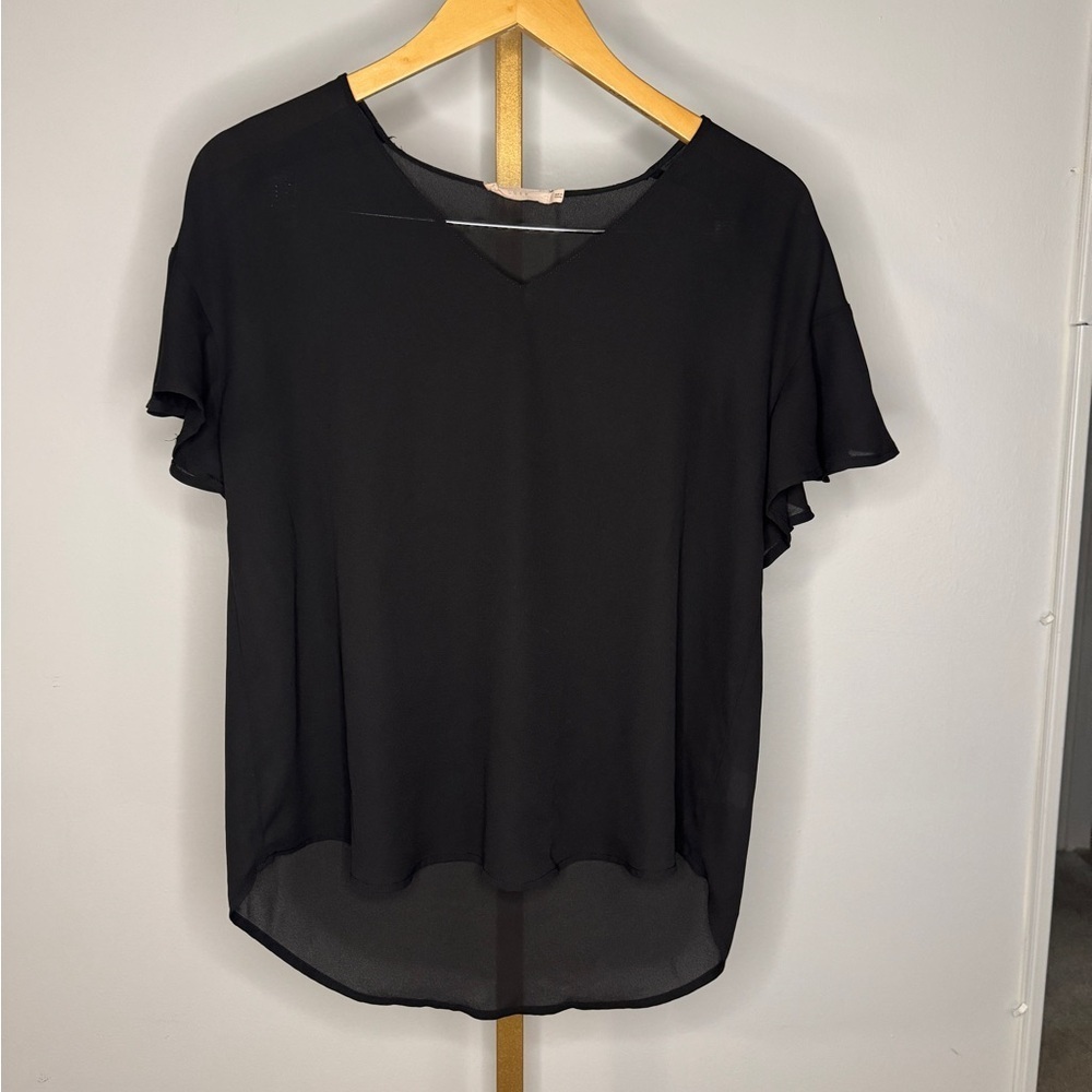 Black V-Neck Blouse